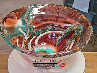 Rich Colored Bullseye Glass Bowl