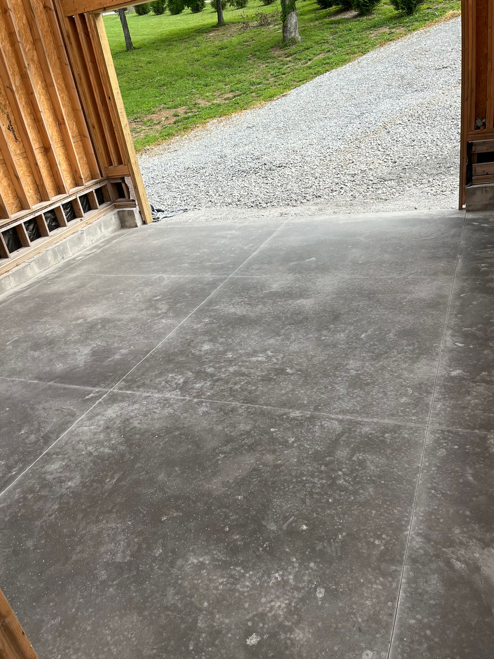 Porch and garage slab Taylorsville, Kentucky. Concrete Brush finish
