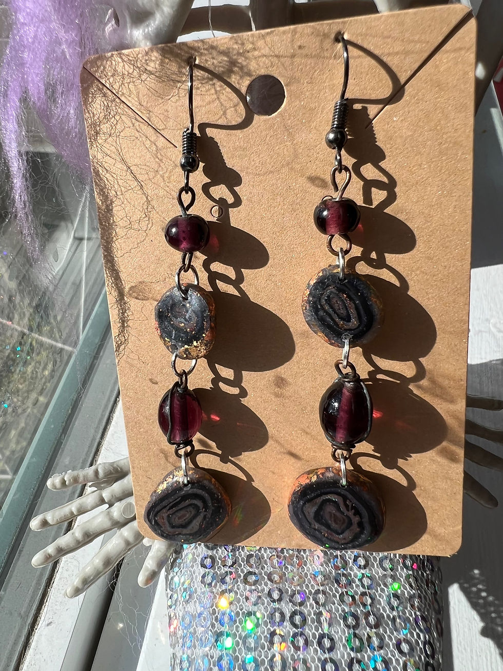 Thumbnail: Faux Geode Dangle Earrings