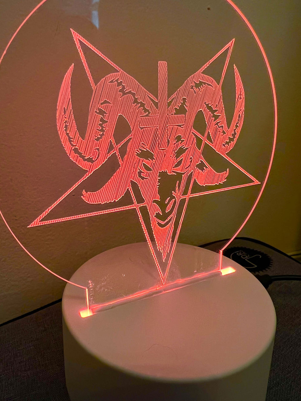 Thumbnail: Colour Changing Acrylic LED Light - Satanic Design