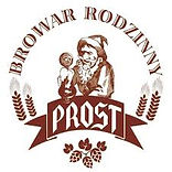 Brązowe logo browaru PROST