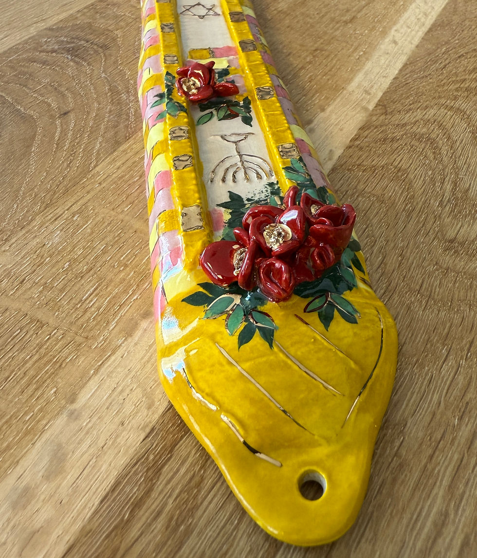 Hand made ceramic mezuzah