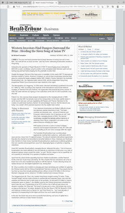 19940423 International Herald Tribune -Western Investors Find Dangers Surround the Prize -