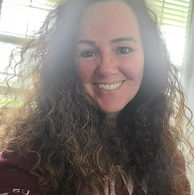 Heidi in her studio creating handcrafted designs