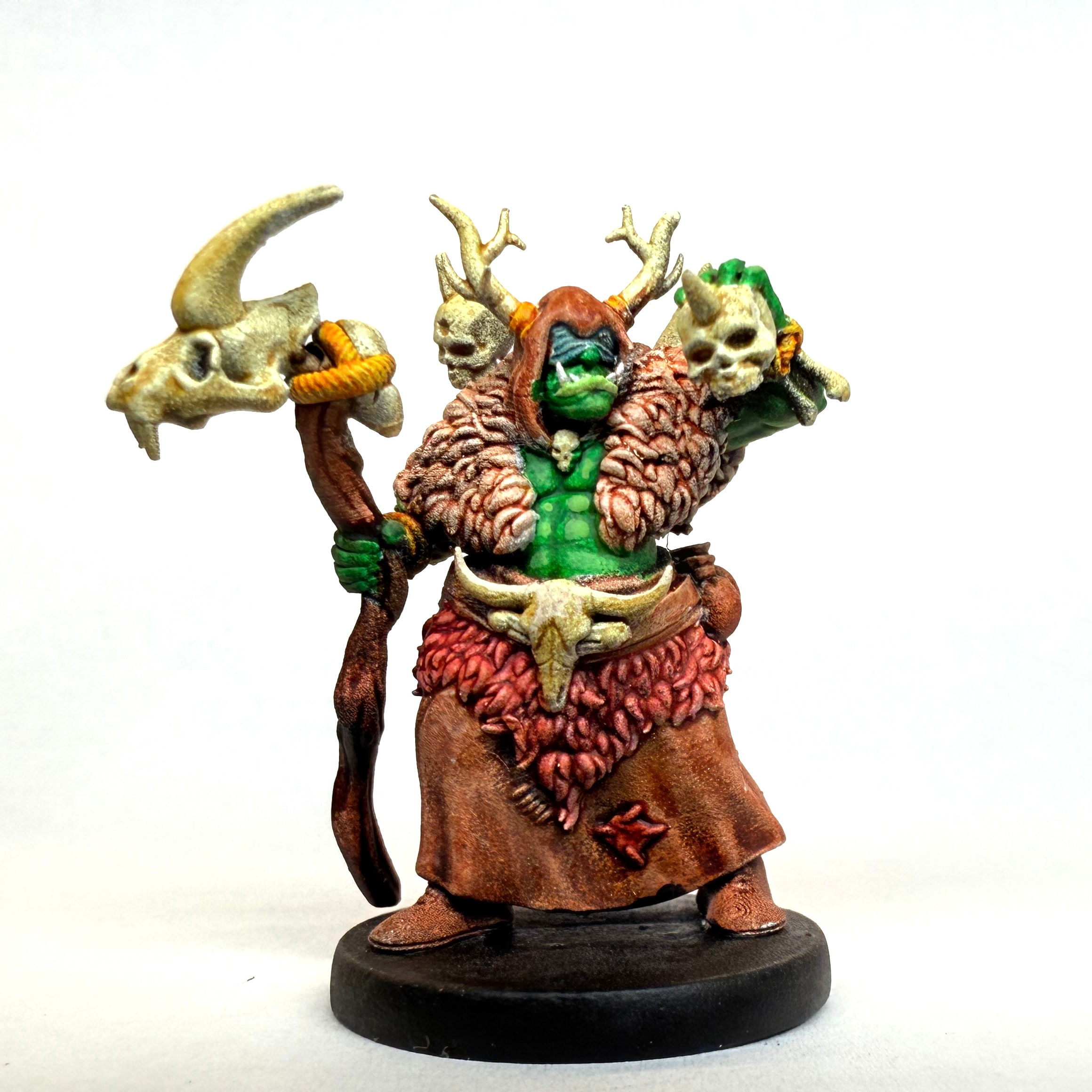 Show Orc Shaman 28mm miniature 3d printed and hand painted
