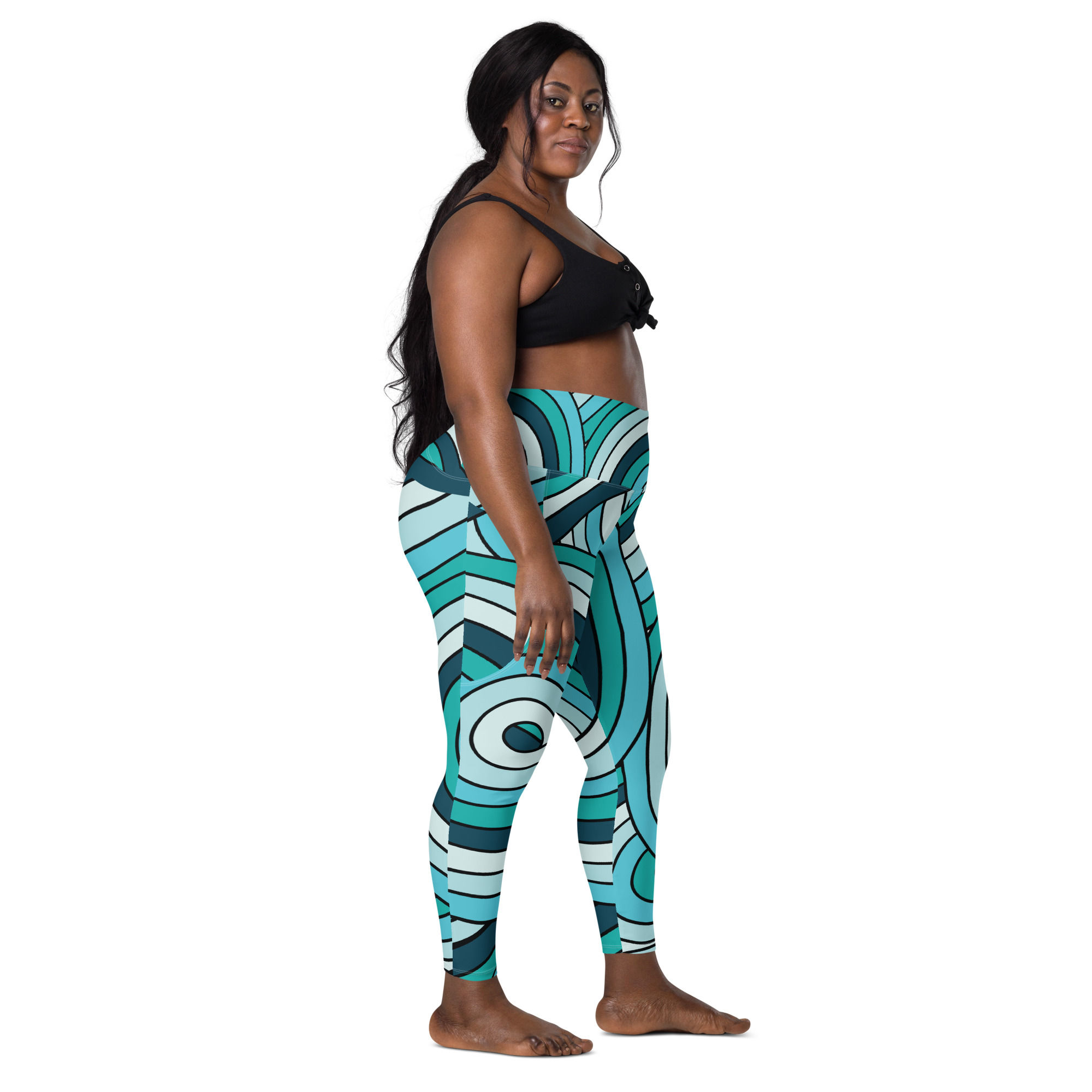 Waves Wash Over Me Leggings with Pockets