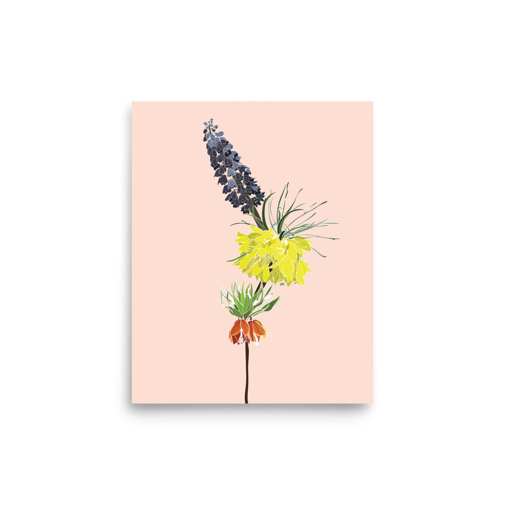 Fritillaria Flower Stack Art Print small