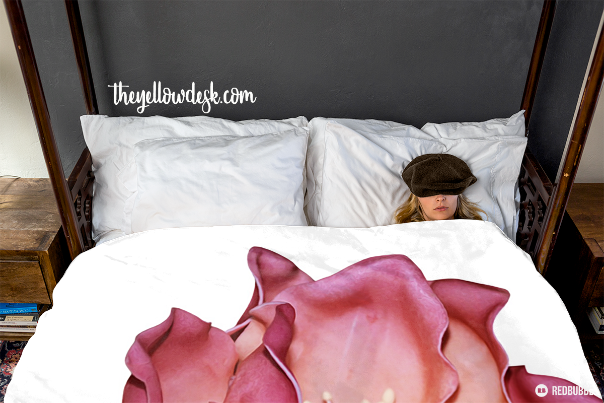 Rouge Ruffle Flowers Duvet Cover