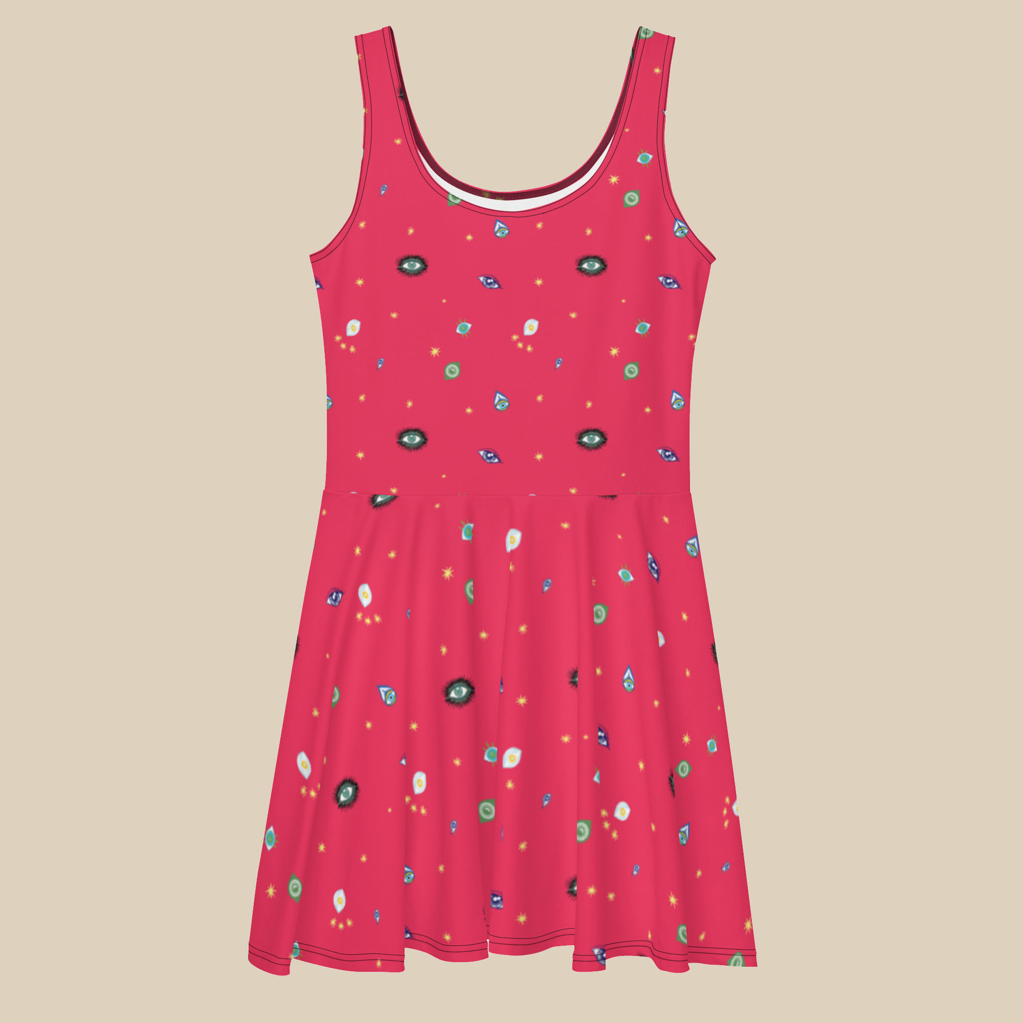 Eyeball Stack Skater Dress