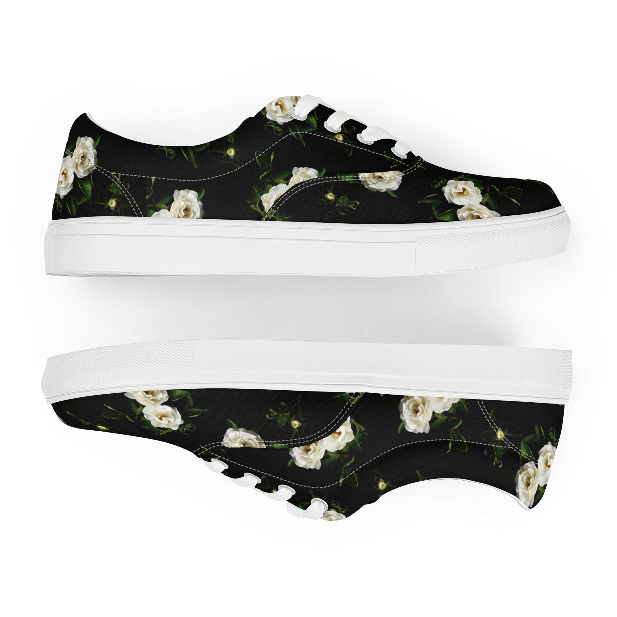La Vie en Rose Lace Up Canvas Shoes up and down