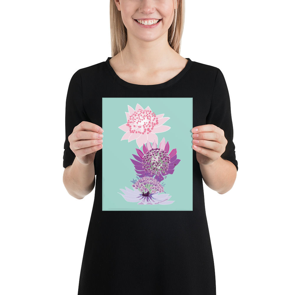 Astrantia Flower Stack Art Print