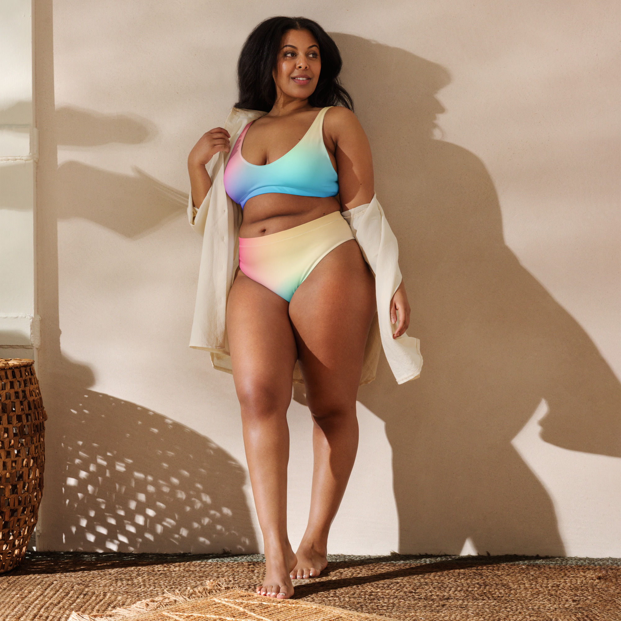Capricious Recycled High Waisted Bikini plus size model front