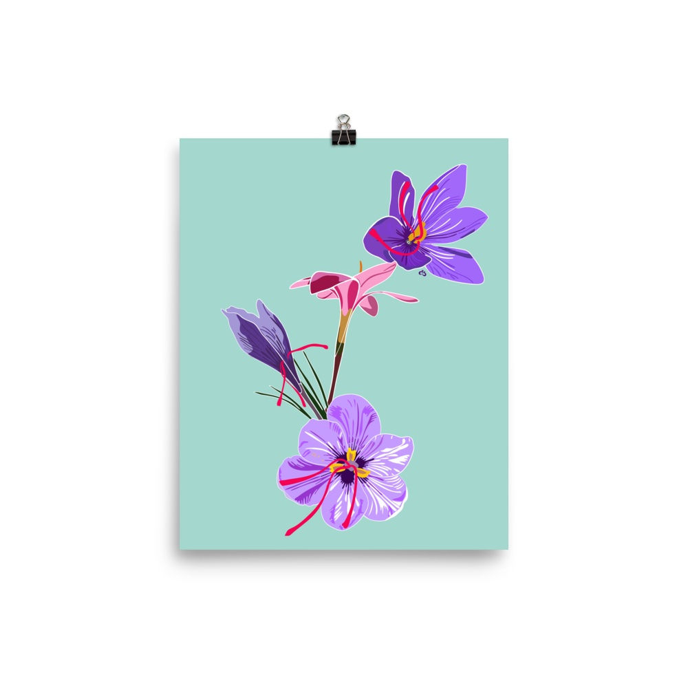 Saffron Flower Stack Art Print