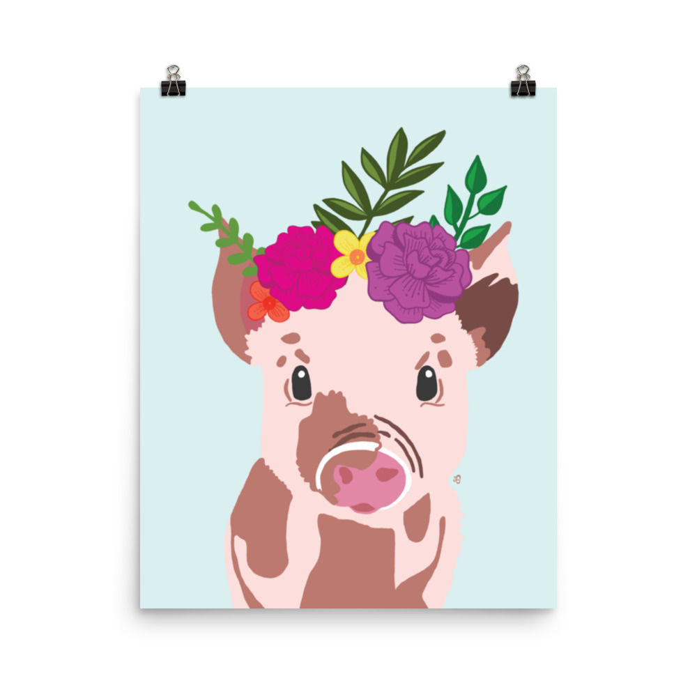 Frida Pig Art Print
