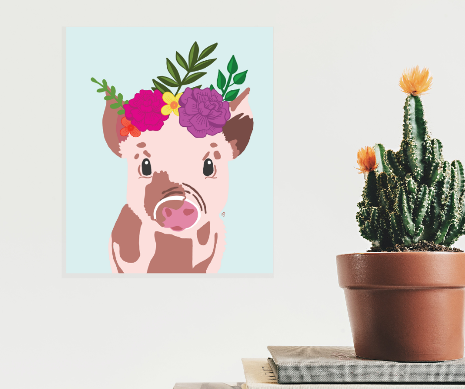Frida Pig Art Print