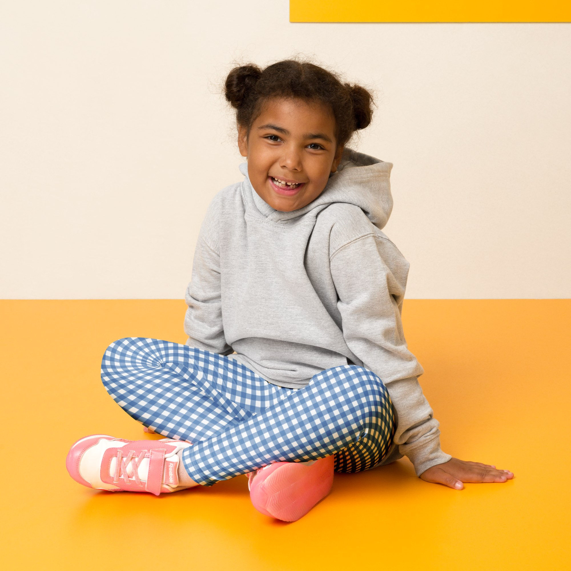 Over the Rainbow blue and white check leggings