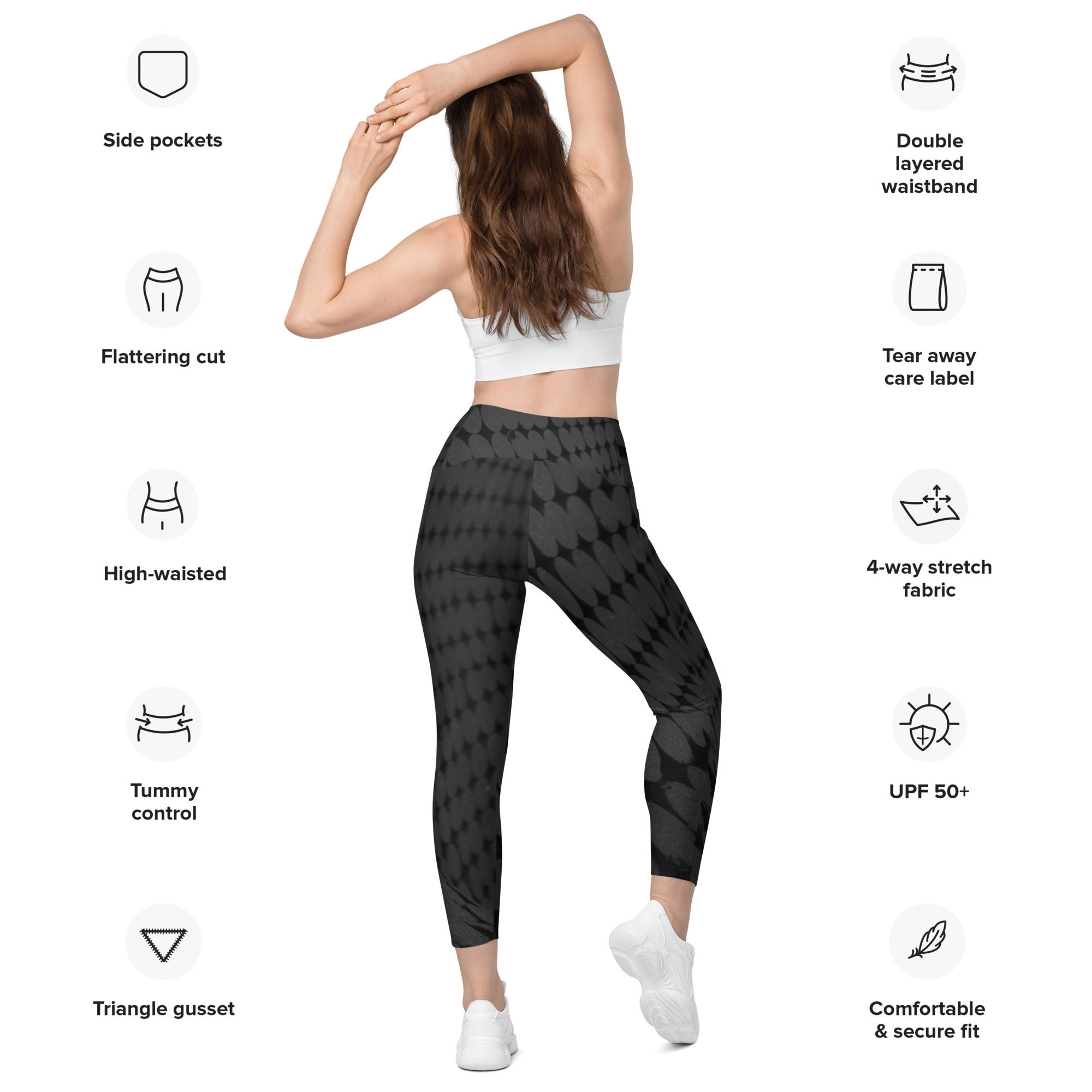 You Spin Me Round Leggings with Pockets back with markups