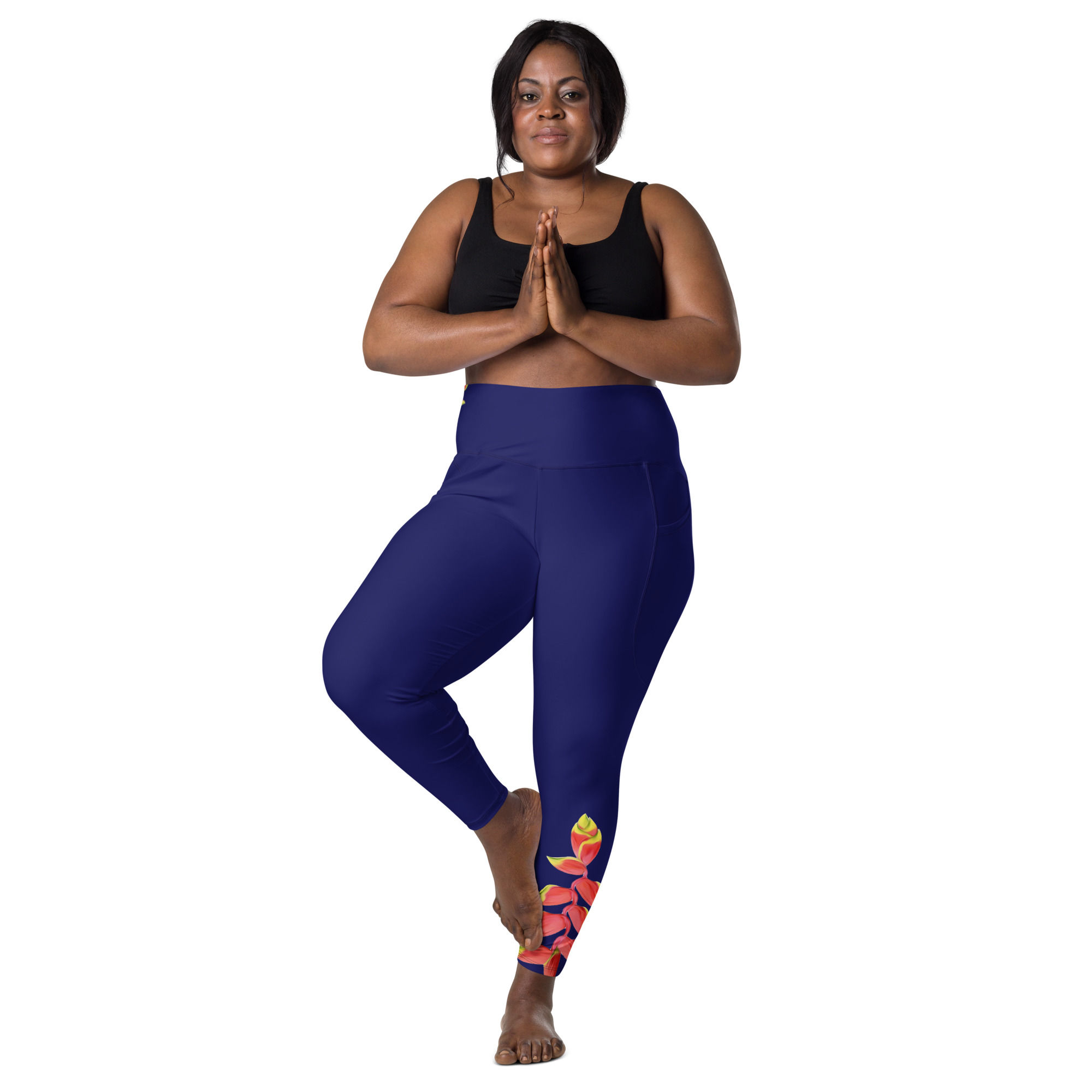 Heliconia Flower Leggings with Pockets