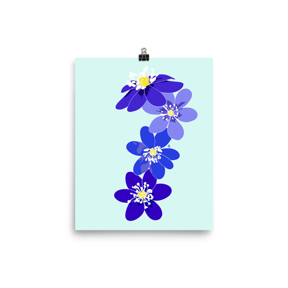 Hepatica Flower Stack Art Print small
