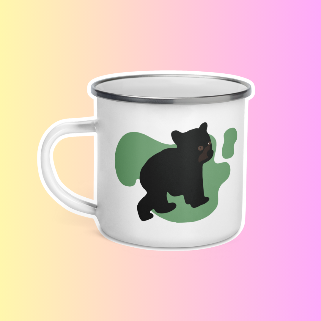 Barry the Baby Bear Enamel Mug - collector's item, collect all of the animal stack mugs