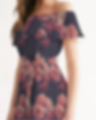 Pink Roses Off the Shoulder Dress left