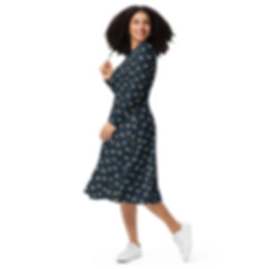 Buzzing Bees Long Sleeve Midi-Dress
