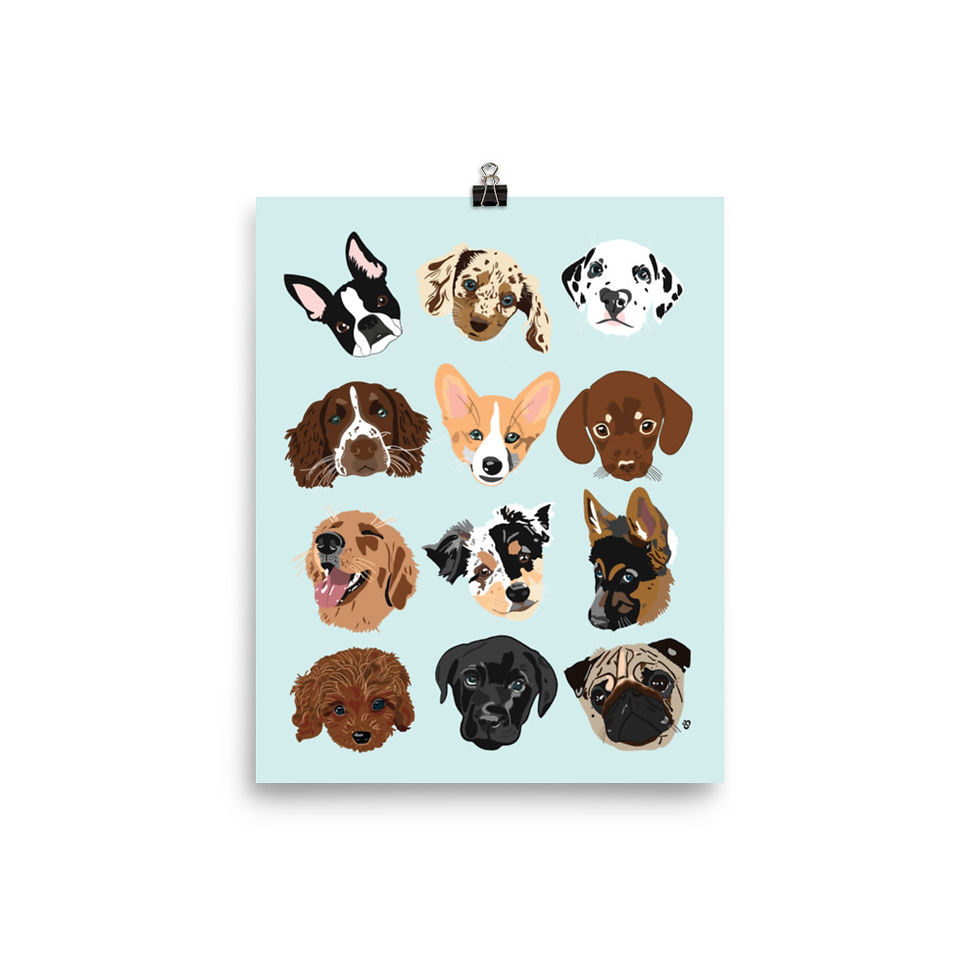 Thumbnail: Doggie Bunch Art Print