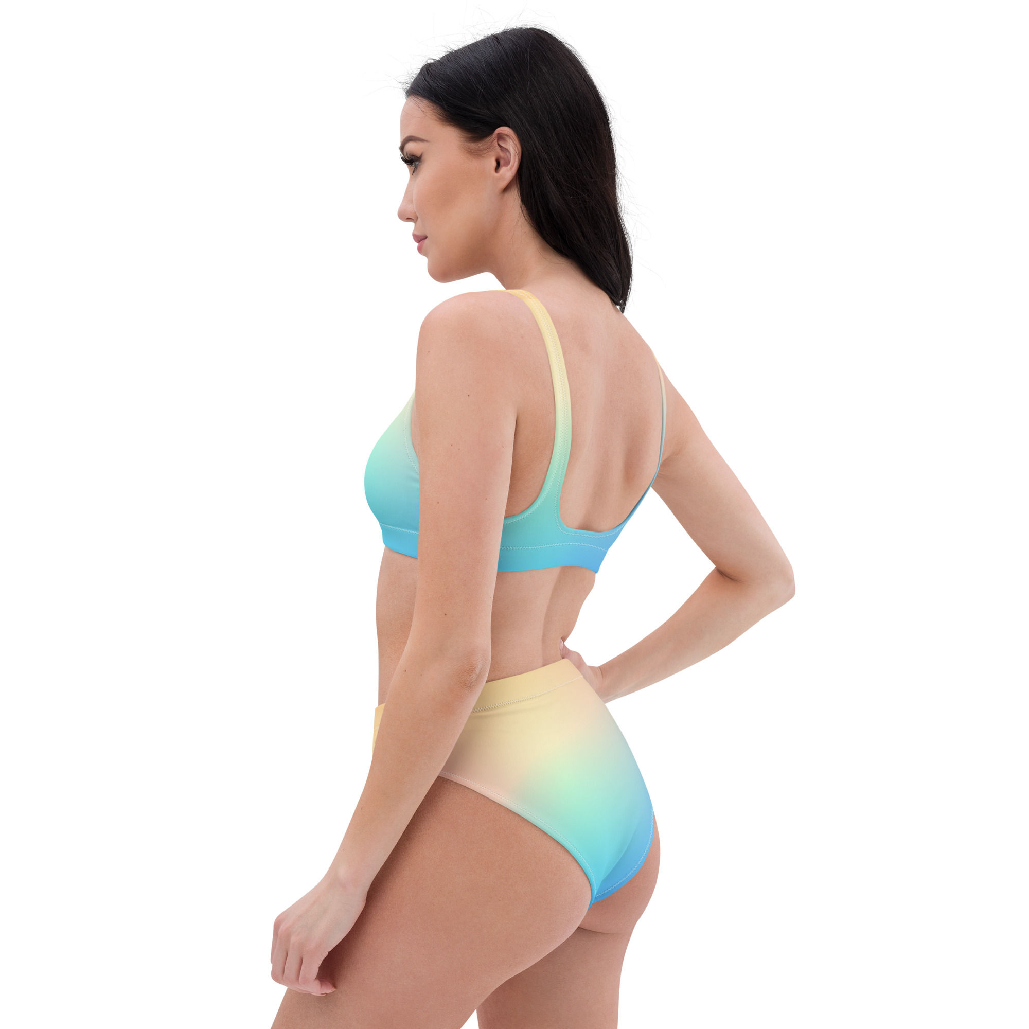 Capricious Recycled High Waisted Bikini model back left