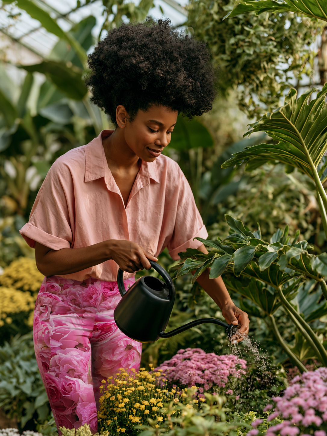 Pink Peonies Leggings with Pockets