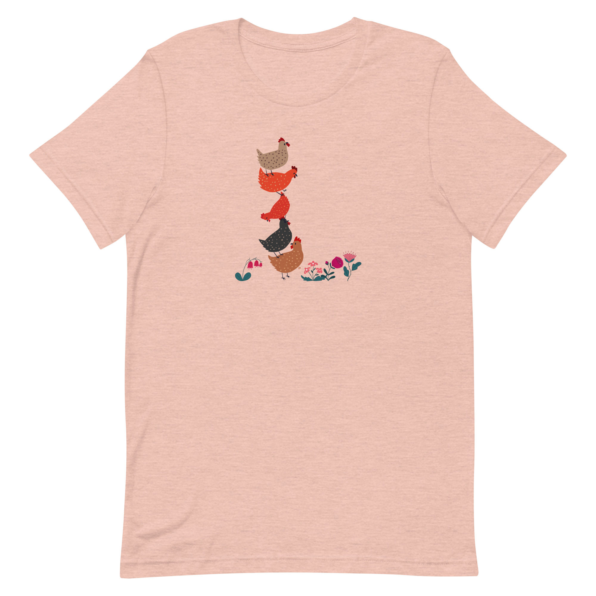 Heather prism peach Chicken Stack Unisex T-Shirt