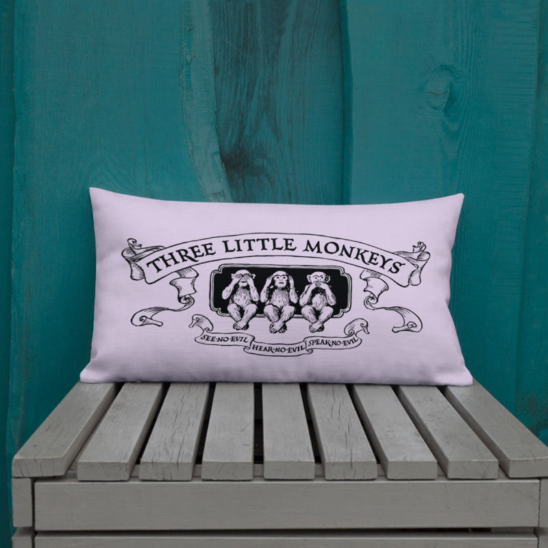Three Little Monkeys Lumbar Pillow on Pallet
