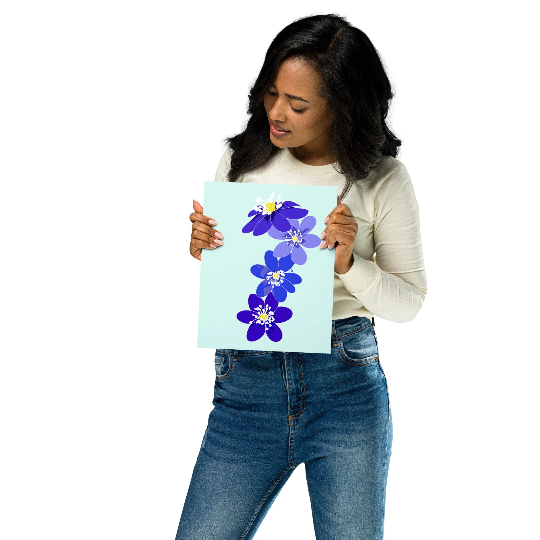 Hepatica Flower Stack Art Print