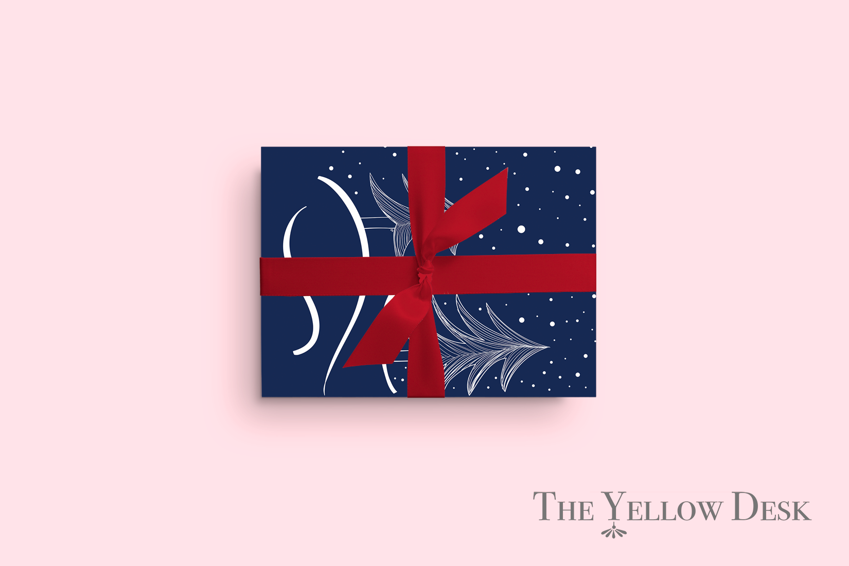 Snowy Trees Gift Wrap pink