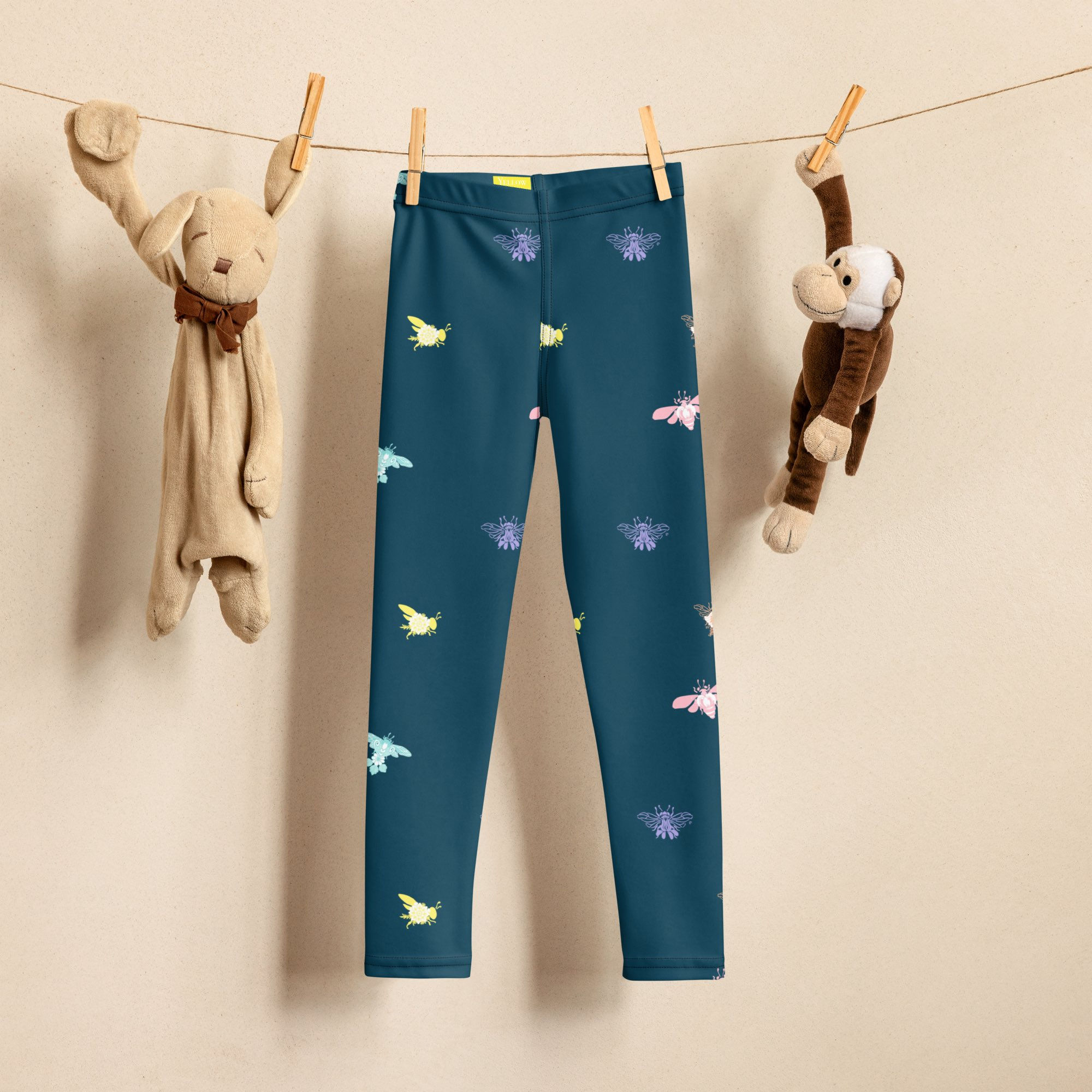 Stretchy leggings for kids Bee a Rainbow Kid's Leggings
