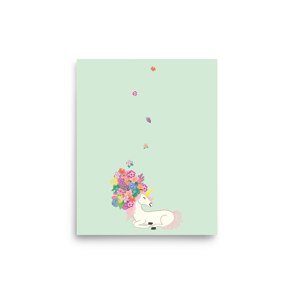 Thumbnail: Unicorn Flower Stack Art Print small