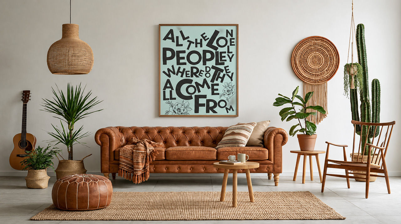 All the Lonely People Hand-Lettering Art Print