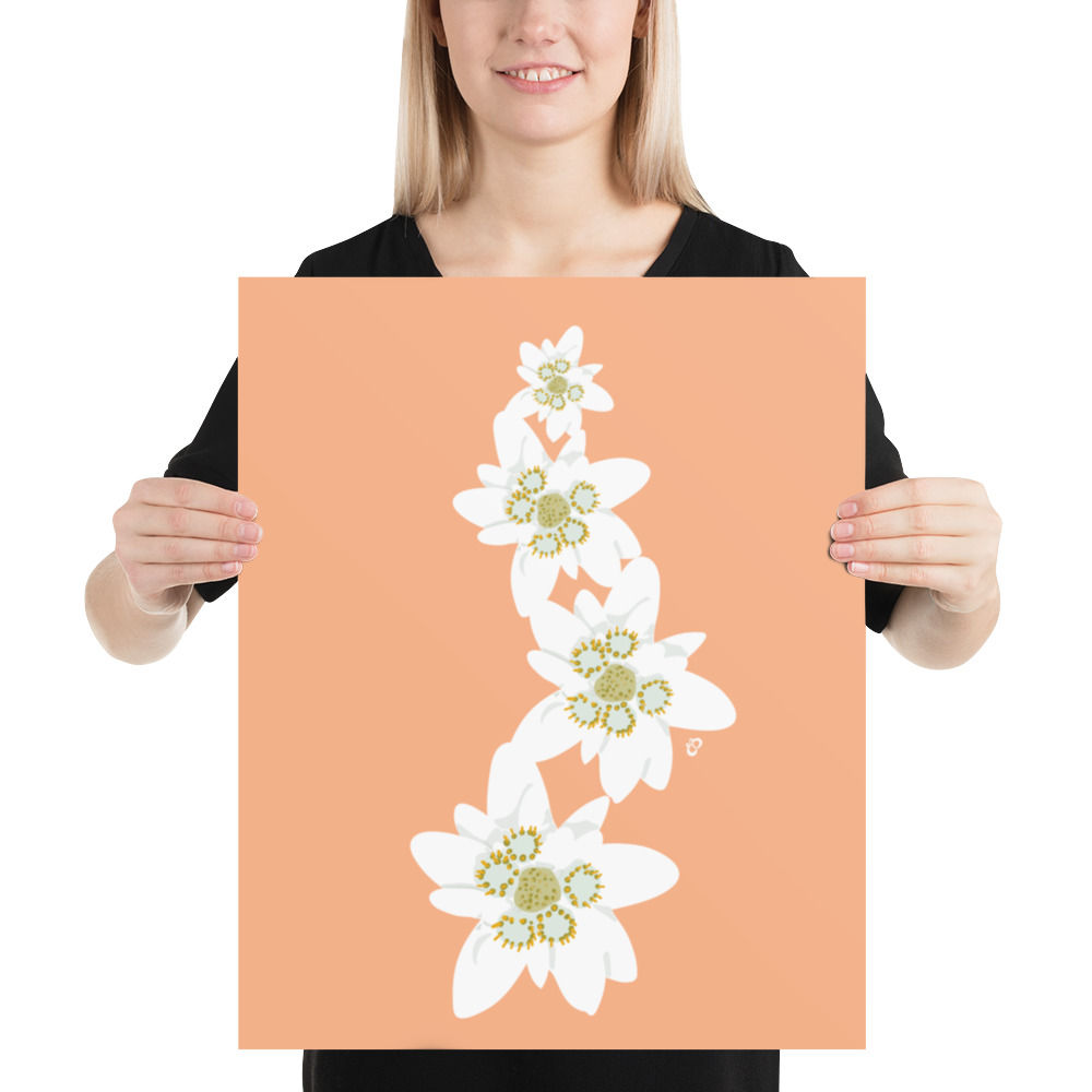 Edelweiss Flower Stack Art Print