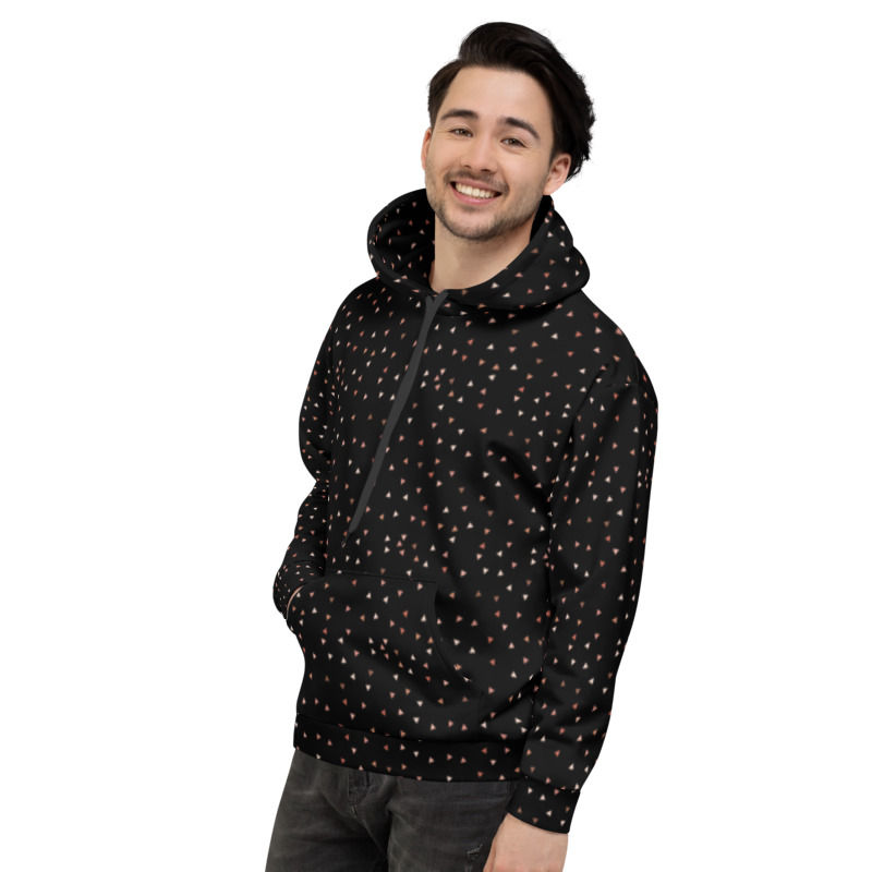 Triangle Fun Unisex Hoodie male model left