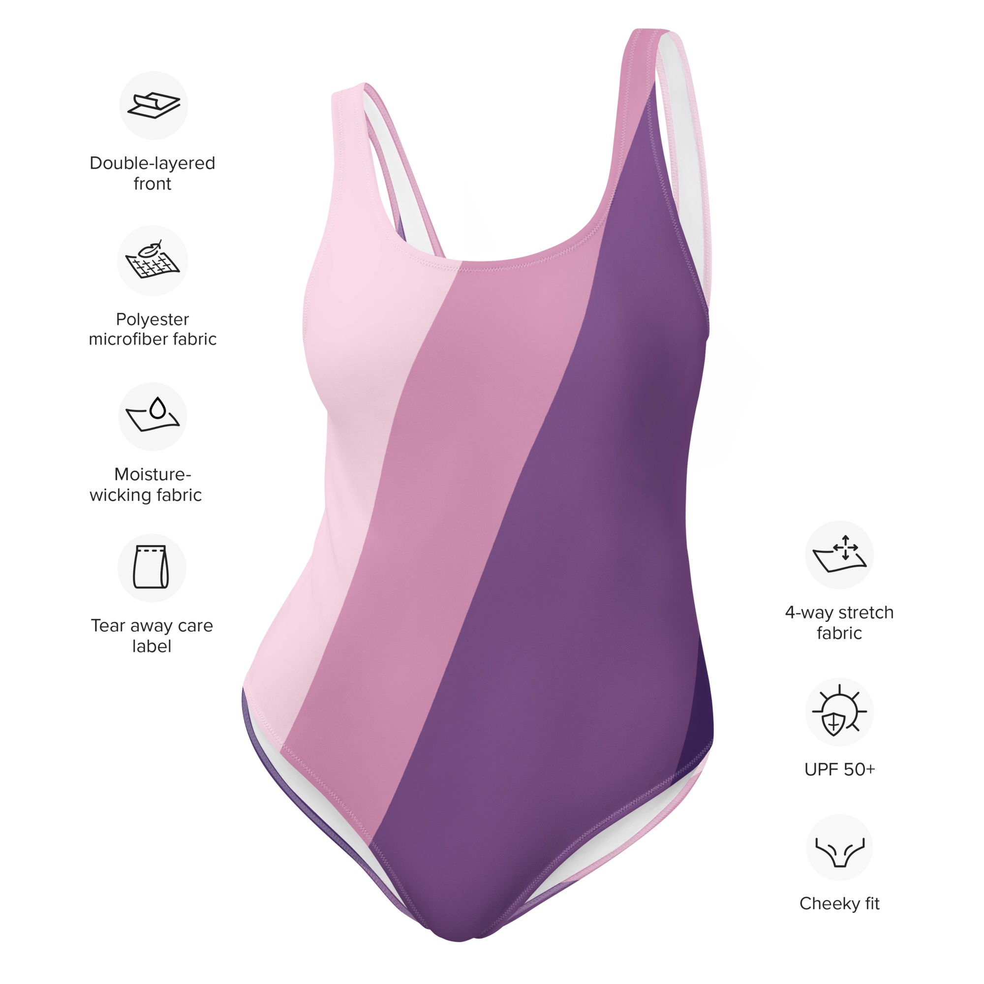 Pink and Purple Striped Calista One-Piece Swimsuit