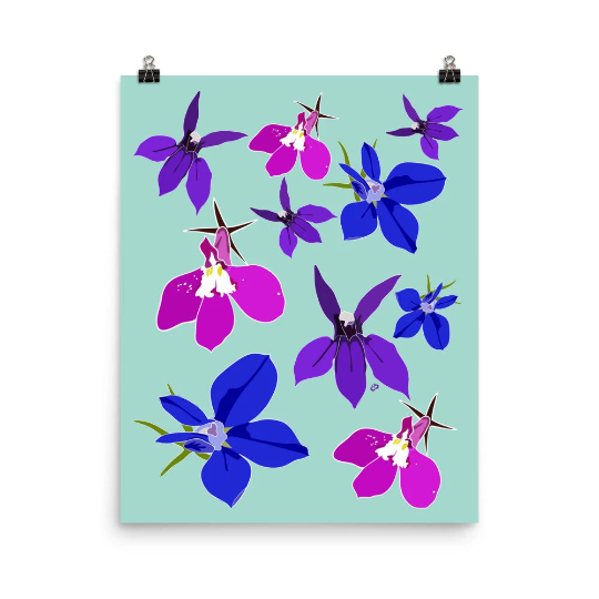Lobelia Flower Unstack Art Print