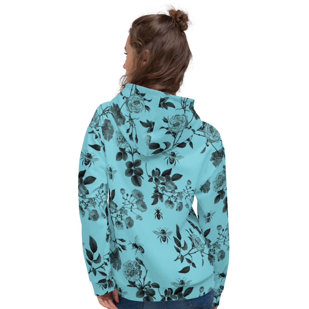 Roses and Bees Unisex Hoodie model back