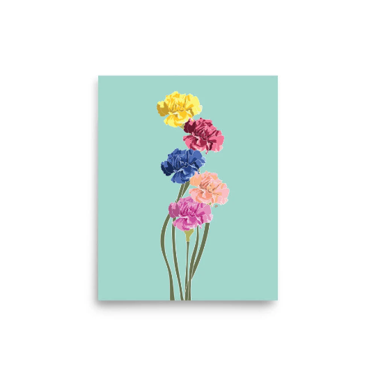 Carnation Flower Stack Art Print