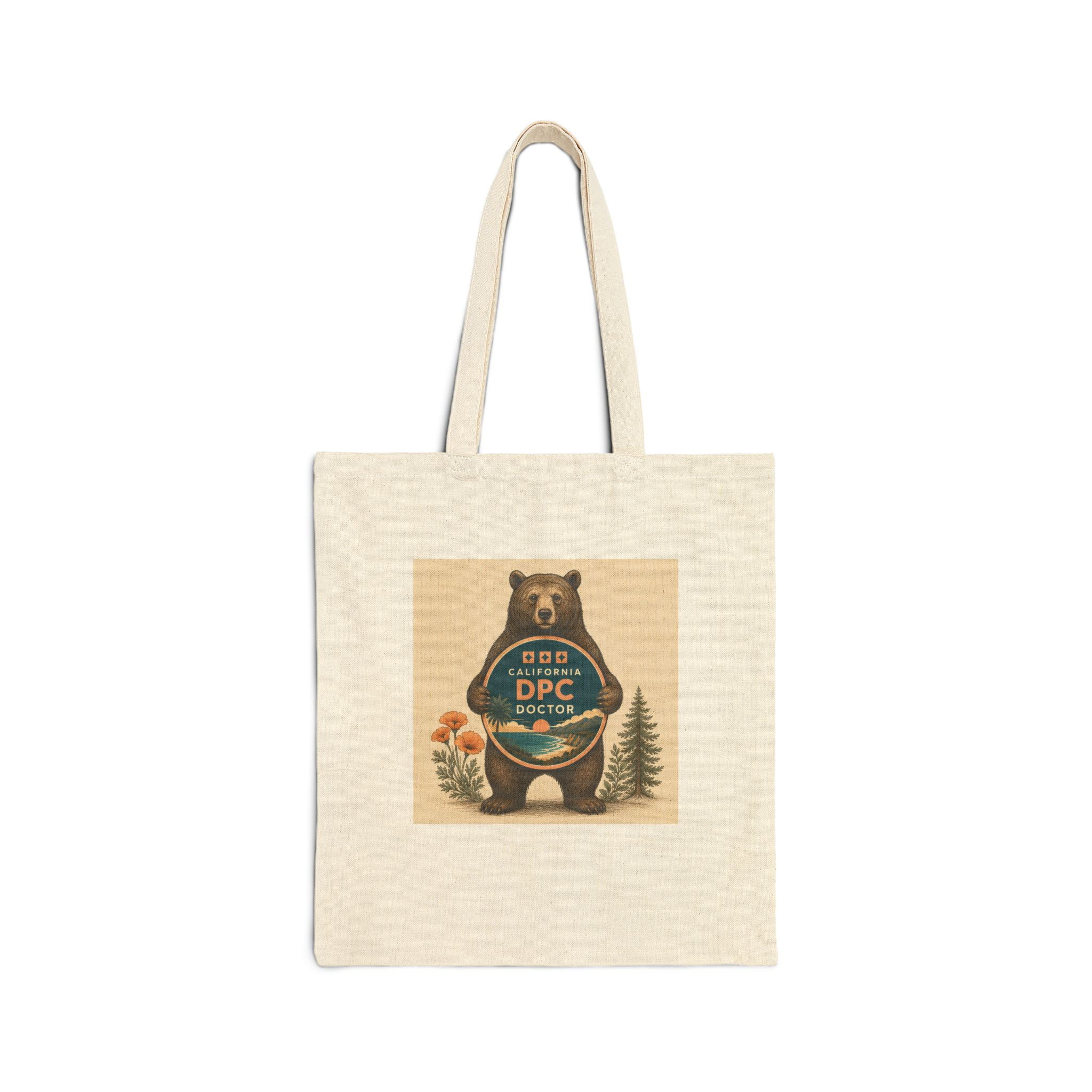 Bear Nature Tote Bag — DPC Adventure Graphic Cotton Canvas Tote