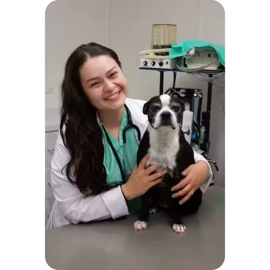 Dr. Eve Harrison with a patient