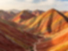 Rainbow Mountains Zhangye Danxia in Gansu province China - the science behind the colors of the Rainbow mountains