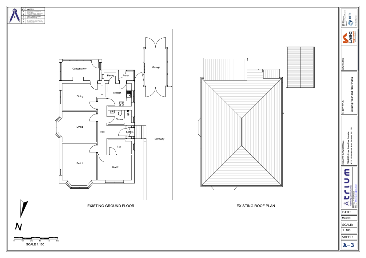 Atrium Planning Consultants — Bungalow Extension Swansea