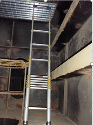 伸縮はしご、船内使用例、super ladder, extensible ladder
