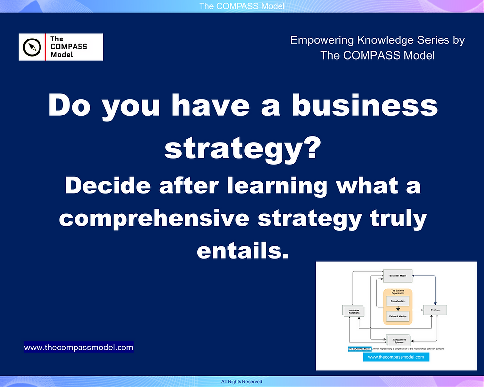 Do You Have a Business Strategy?
Decide after learning what a comprehensive strategy truly entails.