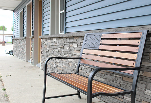 Bunkhouse motel bench