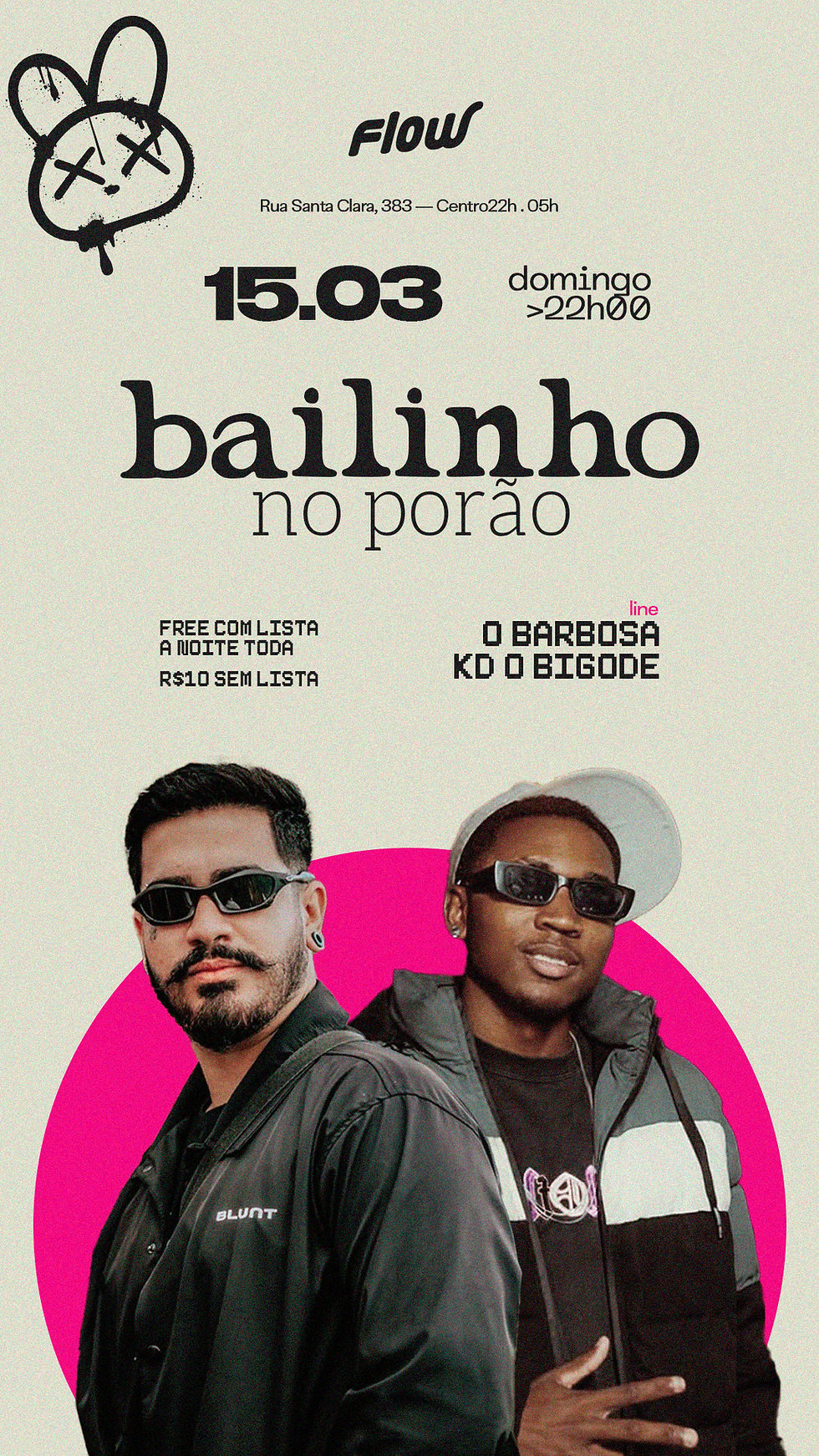 Domingo — 15 de março — Bailinho no Porão